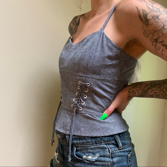 Intermix Corset-look  Cotton + Linen  Top - Picture 10 of 10